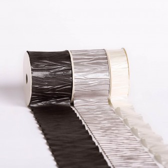 Crushed single face satin ribbon